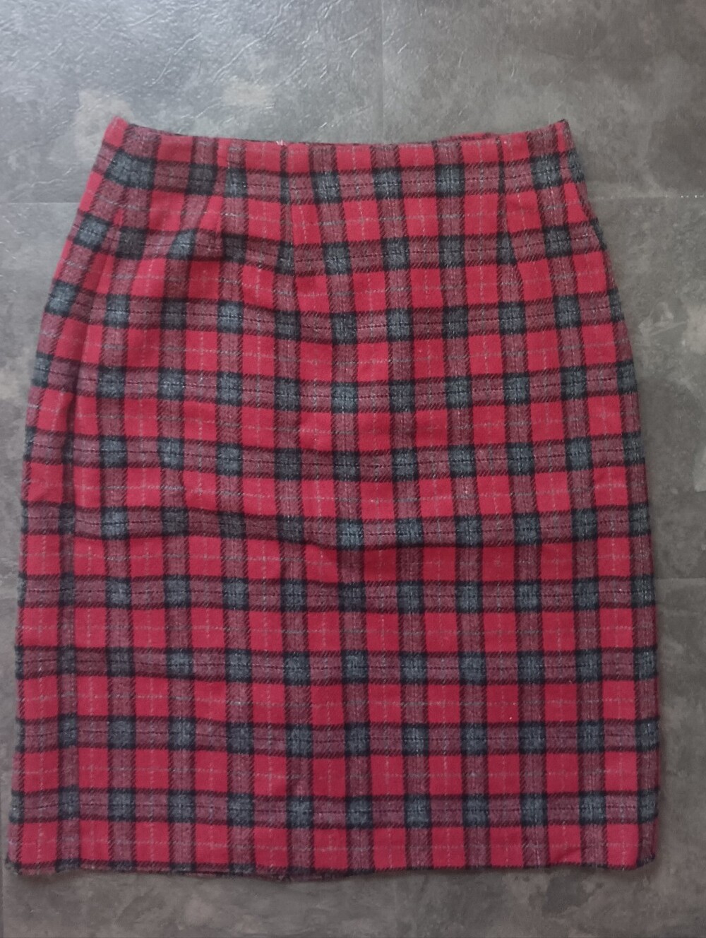 Iconic 90s Grunge Red Plaid Wool Blend A-Line Midi Skirt Vintage Savannah Size 8
